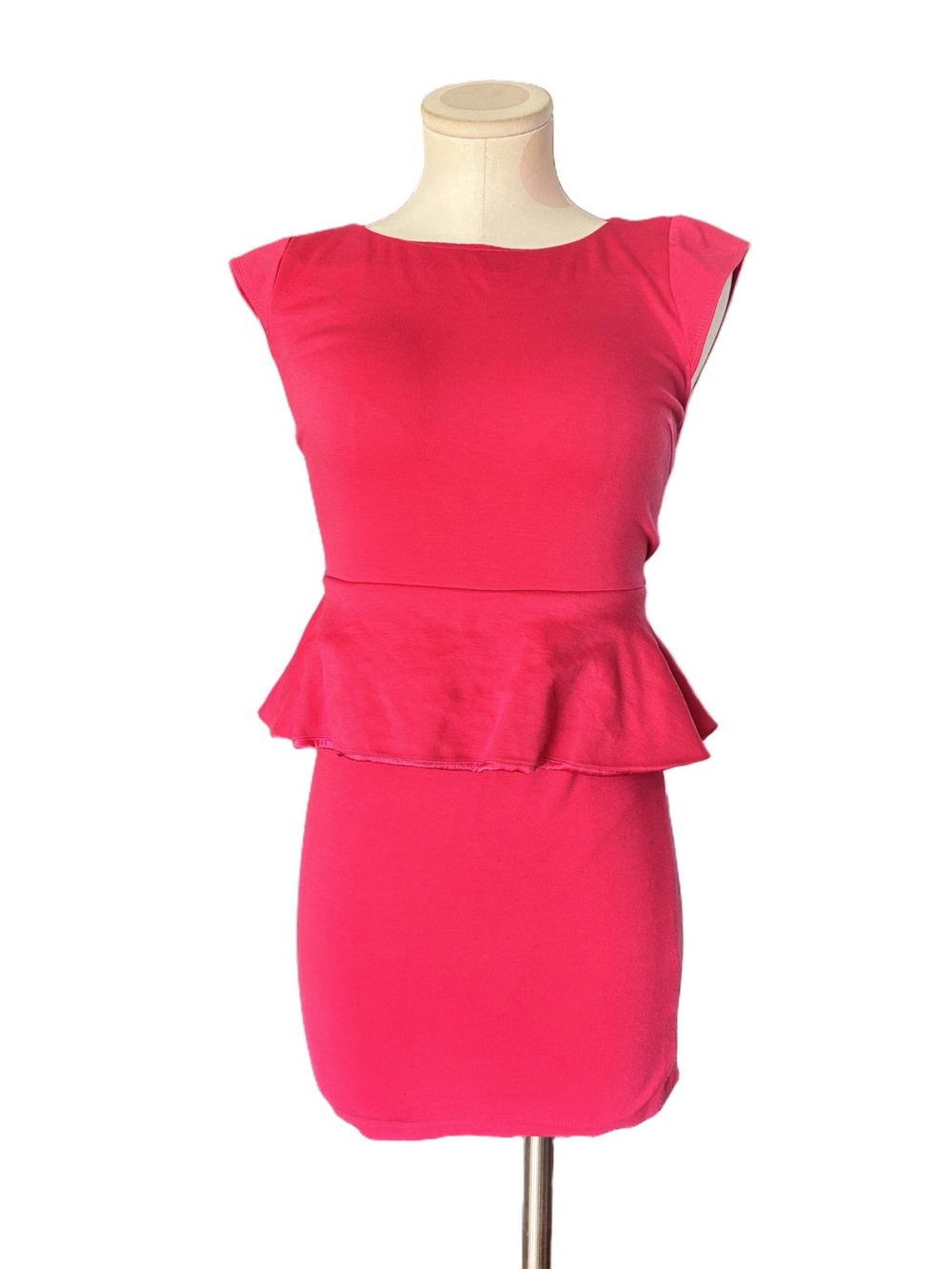 Peplum Bodycon Dress Hot Pink - Alice + Olivia - XS / Small
